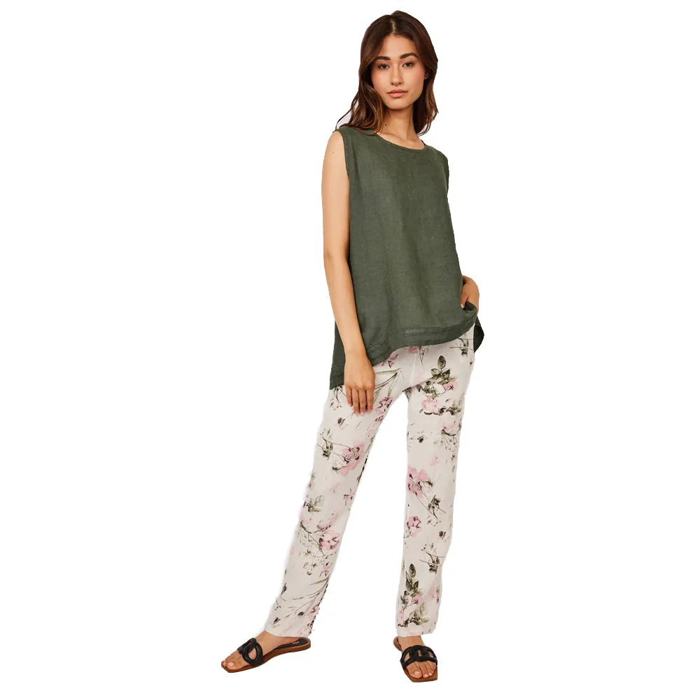 Pistache Womens Sleeveless Linen Top 2023 - Image 2
